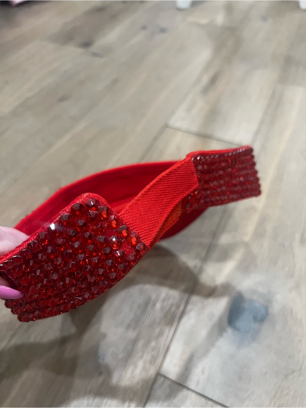 Amazon Red Crystal Rhinestone Visor Hat - Picture 4 of 4